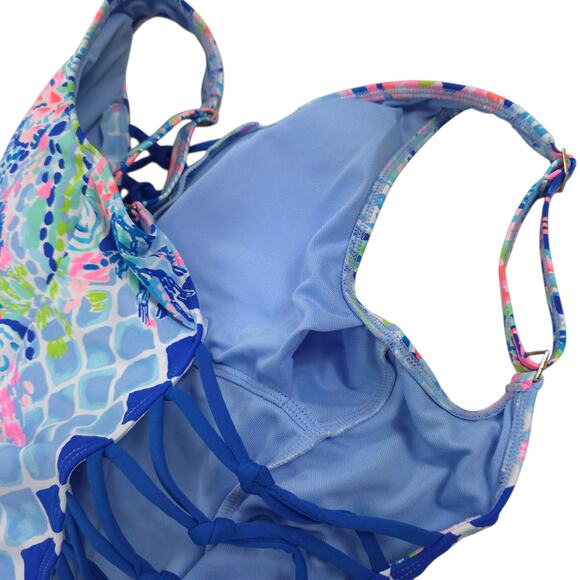 Lilly Pulitzer Isle Lattice One Piece Swimsuit Hidden Treasure NEW TAG REMOVED - Picture 6 of 9